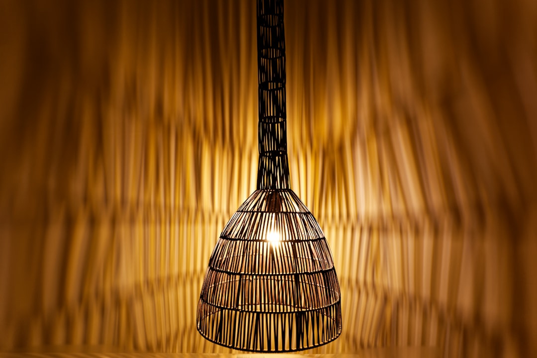 Photo Rattan floor lamp